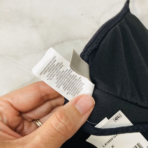 Lucky Brand Black Plunging Strappy Back One Piece Swimsuit XS Shoreline Chic New - Picture 7 of 7